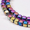 Electroplate Non-magnetic Synthetic Hematite Beads Strands G-J172-4x4mm-03-3