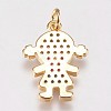 Brass Micro Pave Cubic Zirconia Pendants KK-I614-062G-2