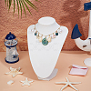 Natural Cowrie Shell & Alloy Enamel & Acrylic Pearl Pendant Necklaces NJEW-OC00003-3