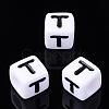 Acrylic Horizontal Hole Letter Beads PL37C9129-T-1