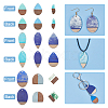 18Pcs 9 Styles Resin & Walnut Wood Pendants RESI-PH0002-02-5
