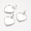 Tarnish Resistant 201 Stainless Steel Pendant Cabochon Settings STAS-P174-08P-1