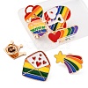 7Pcs 7 Styles Pride Rainbow Theme Enamel Pins JEWB-FP0001-04-2