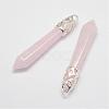 Natural Rose Quartz Big Pointed Pendants G-D860-C07-P-1