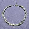 Natural Prehnite Chip Beaded Necklaces for Women IW6789-57-1