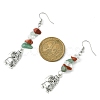 Christmas Theme Tibetan Style Alloy Dangle Earrings with Brass Pins EJEW-JE05307-3