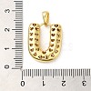 Brass Micro Pave Cubic Zirconia Pendants KK-E061-03G-21-3
