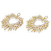 Brass Micro Pave clear Cubic Zirconia Pendants X-ZIRC-N039-179-NF-3