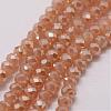 Electroplate Glass Bead Strands GLAA-K016-2x3mm-09PL-1