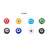 Handmade Evil Eye Lampwork Flat Round Beads Strands LAMP-CJ0001-04-3