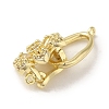 Brass Micro Pave Clear Cubic Zirconia Fold Over Clasps LS-KK-G499-16G-2