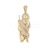 Brass Clear Cubic Zirconia Pendants KK-Z050-03G-06-1