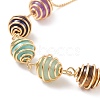 Natural & Synthetic Mixed Gemstone Braided Link Slider Bracelet BJEW-TA00137-01-4
