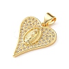 Brass Micro Pave Clear Cubic Zirconia Pendants CU-CBA03AF-09B-G-2