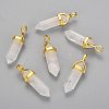 Natural Quartz Crystal Double Terminated Pointed Pendants G-G902-B23-1