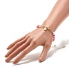 Handmade Disc Polymer Clay Braided Bead Bracelet BJEW-JB07407-01-3