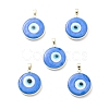 Handmade Evil Eye Lampwork Pendants LAMP-F031-03G-06-1