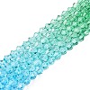 Gradient Color Baking Paint Glass Bead Strands DGLA-A039-T2mm-A018-4