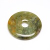 Donut/Pi Disc Natural Gemstone Pendants G-L234-40mm-12-1