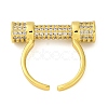 Rack Plating Brass Micro Pave Cubic Zirconia Cuff Rings for Women KK-M021-02G-01-3