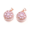 Brass Micro Pave Cubic Zirconia Pendants ZIRC-L094-01-RG-1