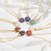 ANATTASOUL 8Pcs 8 Style Natural Mixed Gemstone Heart Pendant Necklaces Set NJEW-AN0001-48-7