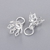 Flower Rack Plating Brass Filigree Bead Cap Bails KK-L102-27S-2