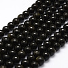 Natural Golden Sheen Obsidian Beads Strands X-G-F364-08-8mm-1