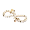 PVD Vacuum Plating 304 Stainless Steel Heart Dangle Stud Earrings STAS-D058-01G-02-2