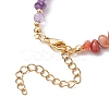 Chakra Natural Rose Quartz & Amethyst & Apatite & Aquamarine & Green Aventurine & Tiger Eye & Carnelian Chip Beaded Bracelets for Women BJEW-JB11741-02-4