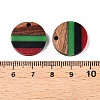 Jamaican Colour Epoxy Resin & Walnut Wood Pendants RESI-N039-122A-3