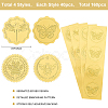 40 Sheets 4 Styles Plastic Self Adhesive Gold Foil Embossed Stickers DIY-CP0010-39-2