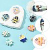 8Pcs 8 Colors Handmade Porcelain Beads PORC-FS0001-52-2