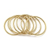 7Pcs PVD Vacuum Plating 202 Stainless Steel Plain Ring Bangle Sets BJEW-M317-16D-G-1