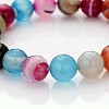 Faceted Natural Agate Round Beads Kids Stretch Bracelets BJEW-JB01910-2