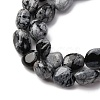 Natural Snowflake Obsidian Beads Strands G-K395-A04-02-4