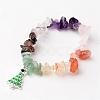 Christmas Tree Natural Gemstone Beaded Charm Kids Bracelets BJEW-JB02248-1