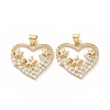 Brass Cubic Zirconia Pendants ZIRC-I062-10G-1