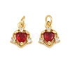 Brass Micro Pave Cubic Zirconia Charms KK-Q085-09G-01-2