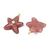 Natural Strawberry Quartz Pendants G-H353-01G-04-2