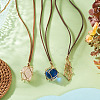 3Pcs Faux Suede Macrame Pouch  Pendant Necklaces NJEW-TAC0051-03-6
