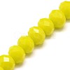 Opaque Solid Color Crystal Glass Rondelle Beads Strands EGLA-F049A-06-2