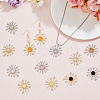 24Pcs 12 Colors Cat Eye Sun Pendants with Crystal Rhinestone FIND-FH0007-93-4