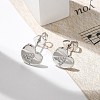 Rack Plating Brass Micro Pave Clear Cubic Zirconia Stud Earrings EJEW-K299-01P-A-2