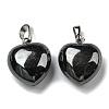 Natural Black Stone Pendants G-I311-A19-P-2
