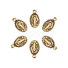 Tibetan Style Virgin Mary Alloy Oval Pendants PALLOY-CJ0001-02-4
