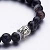 Natural Agate Beaded Stretch Bracelets BJEW-JB02584-04-2