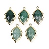 Natural Green Aventurine Faceted Leaf Pendants G-I375-04G-18-1