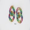 Alloy & Glass Dangle Stud Earrings FS-WG3D9CC-02-1
