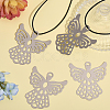 15Pcs Iron Etched Metal Embellishments Big Pendants IFIN-CA0001-62-4